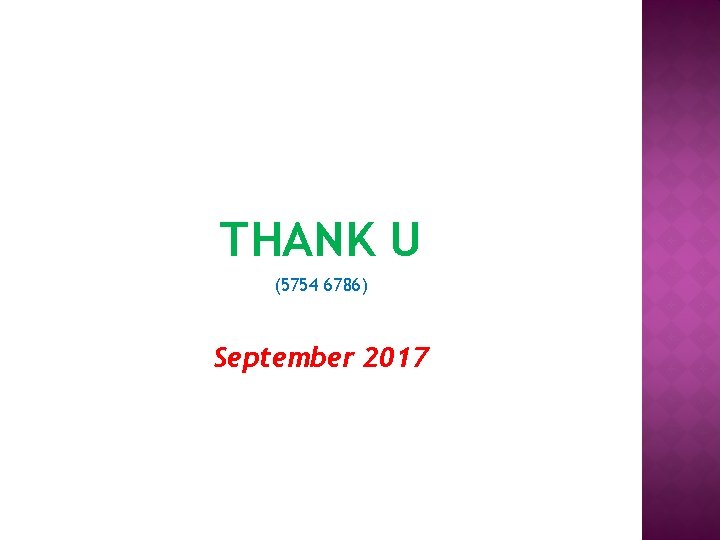 THANK U (5754 6786) September 2017 