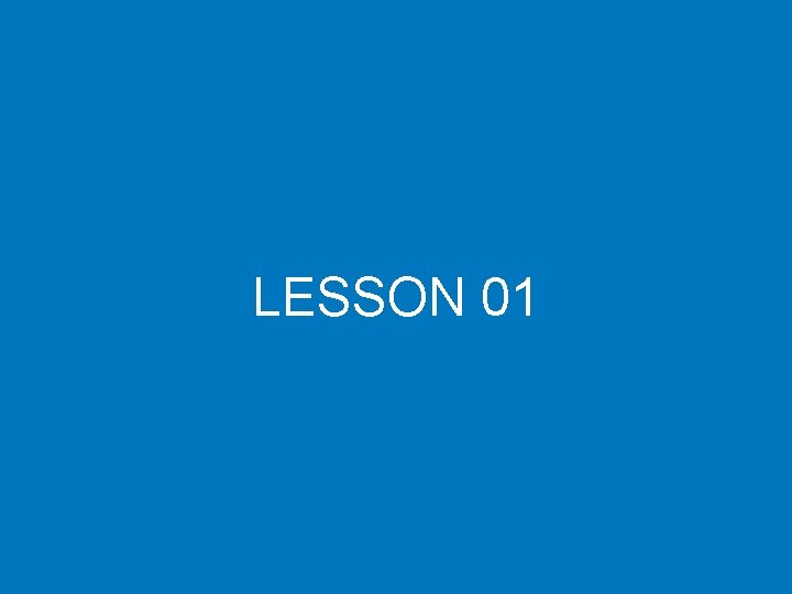 LESSON 01 LESSON 01
