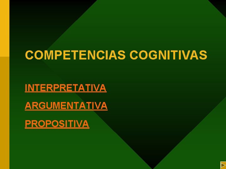 COMPETENCIAS COGNITIVAS INTERPRETATIVA ARGUMENTATIVA PROPOSITIVA 