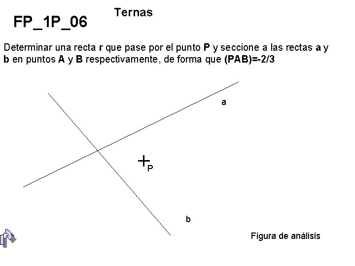 FP_1 P_06 Ternas Determinar una recta r que pase por el punto P y