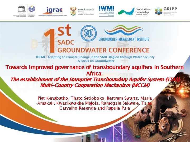 Towards improved governance of transboundary aquifers in Southern Africa: The establishment of the Stampriet