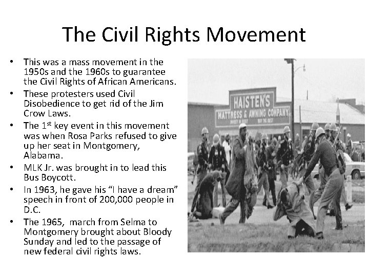 The Civil Rights Movement • This was a mass movement in the 1950 s