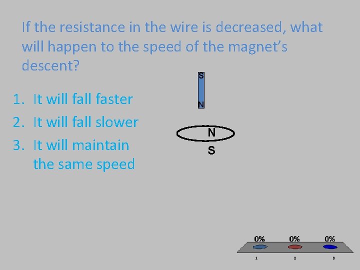 If the resistance in the wire is decreased, what will happen to the speed