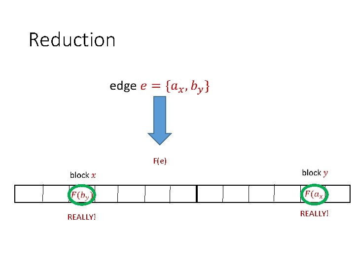 Reduction F(e) REALLY! 