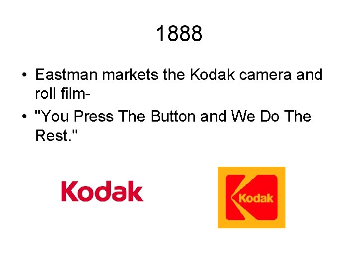 1888 • Eastman markets the Kodak camera and roll film • "You Press The