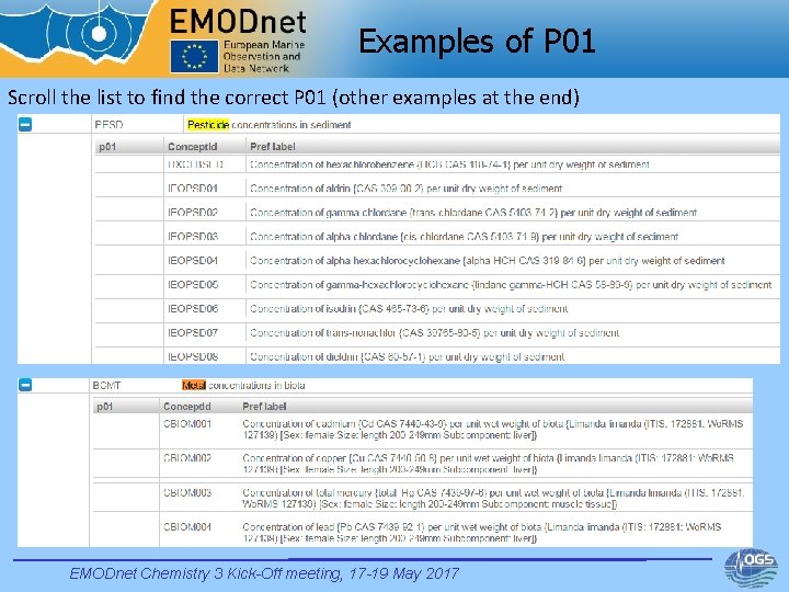 Examples of P 01 Scroll the list to find the correct P 01 (other