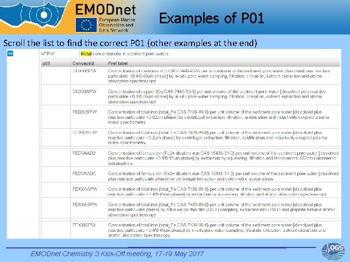 Examples of P 01 Scroll the list to find the correct P 01 (other