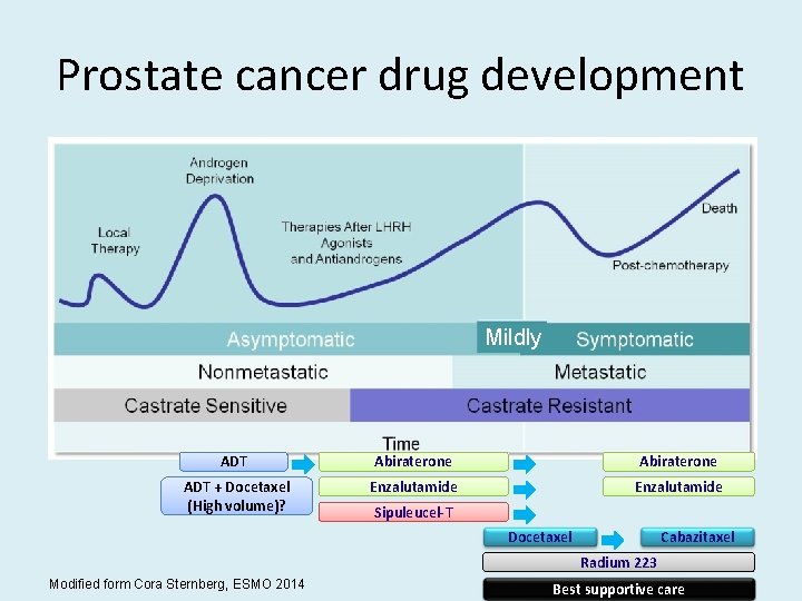 Prostate cancer drug development Mildly ADT Abiraterone ADT + Docetaxel (High volume)? Enzalutamide Sipuleucel-T
