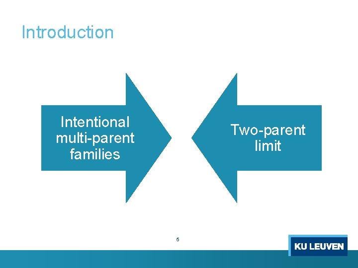 Introduction Intentional multi-parent families Two-parent limit 5 
