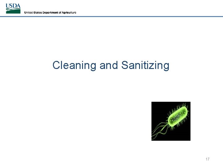 Cleaning and Sanitizing 17 