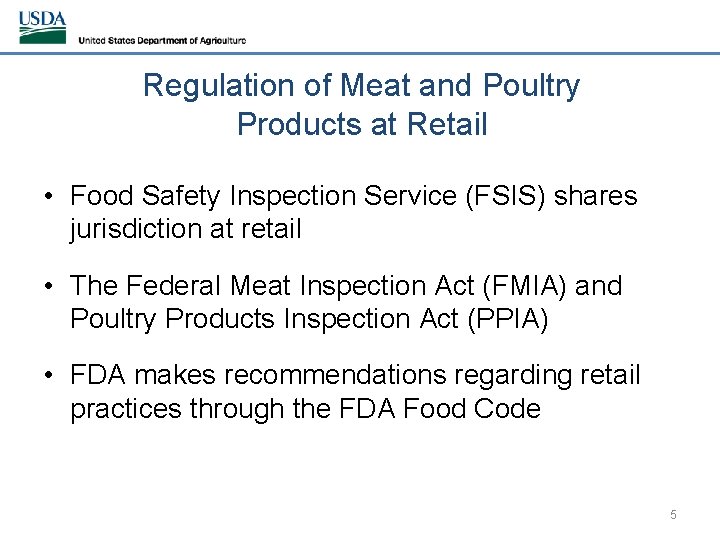 Regulation of Meat and Poultry Products at Retail • Food Safety Inspection Service (FSIS)