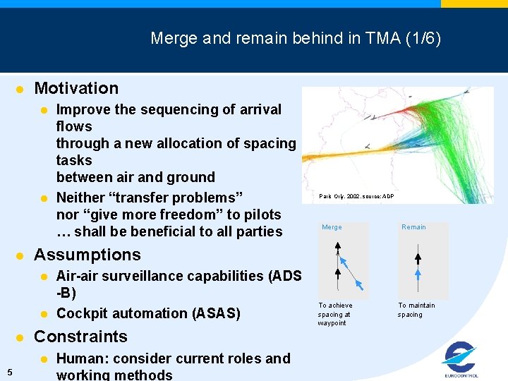 Merge and remain behind in TMA (1/6) l Motivation l l Air-air surveillance capabilities