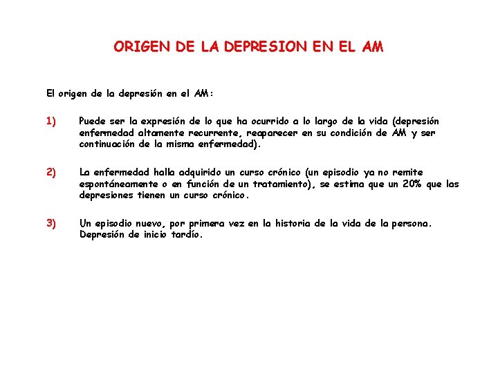 ORIGEN DE LA DEPRESION EN EL AM El origen de la depresión en el