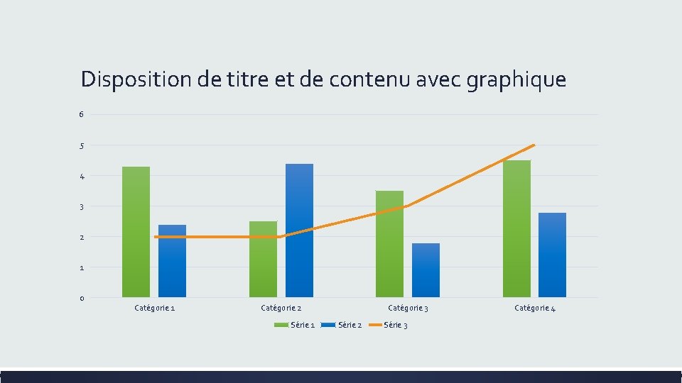 Disposition de titre et de contenu avec graphique 6 5 4 3 2 1