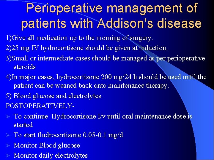 Addison Medication Anesthetic Implications of Pheochromocytoma Cushing syndrome Addisons ...