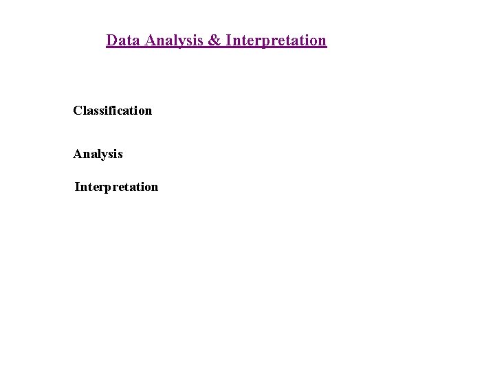 Data Analysis & Interpretation Classification Analysis Interpretation 