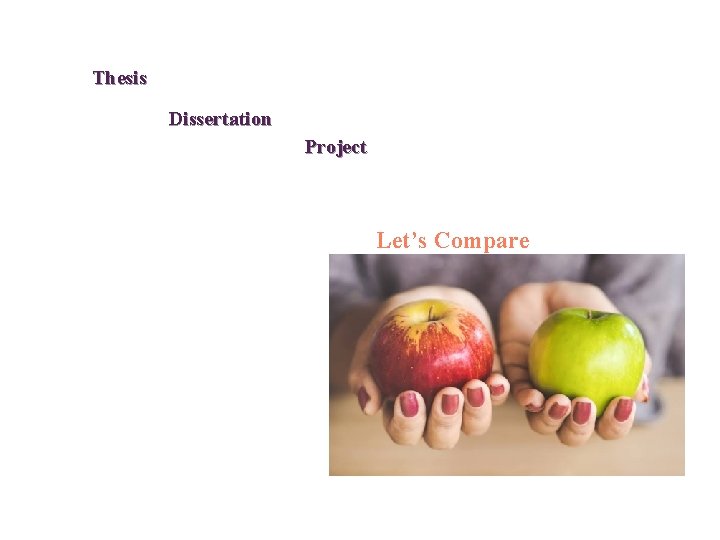 Thesis Dissertation Project Let’s Compare 