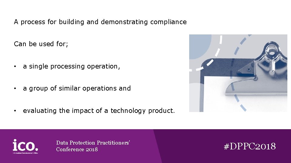 A process for building and demonstrating compliance Can be used for; • a single A process for building and demonstrating compliance Can be used for; • a single