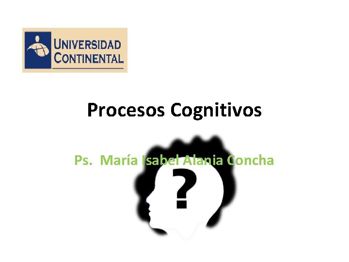 Procesos Cognitivos Ps. María Isabel Alania Concha 