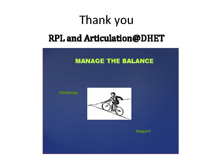 Thank you RPL and Articulation@DHET 