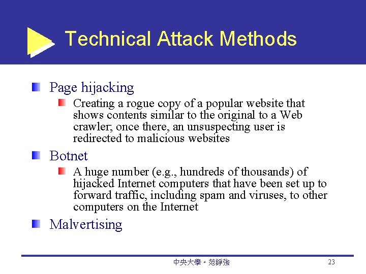 Technical Attack Methods Page hijacking Creating a rogue copy of a popular website that