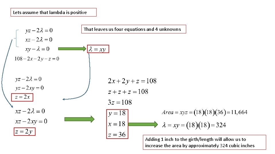 Lets assume that lambda is positive That leaves us four equations and 4 unknowns