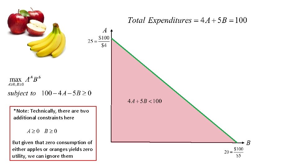 *Note: Technically, there are two additional constraints here But given that zero consumption of