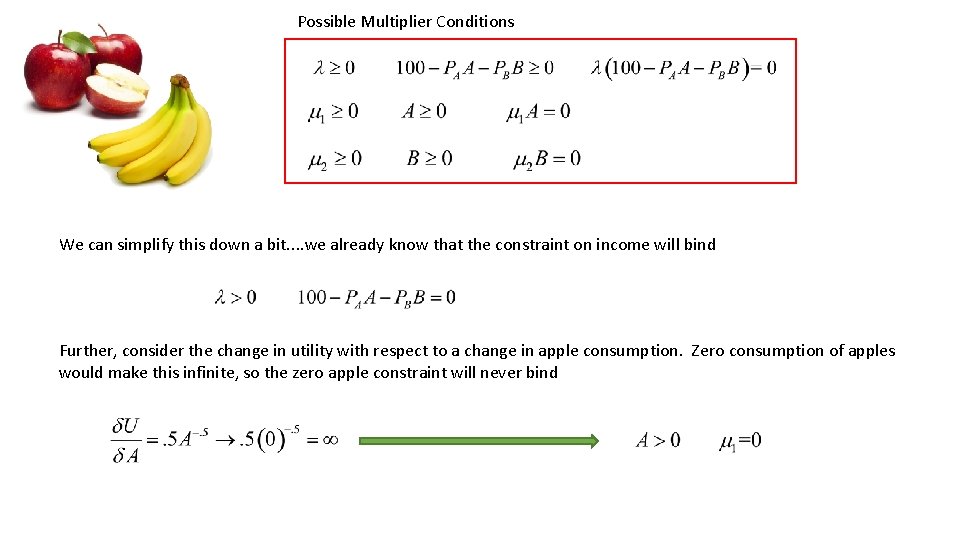 Possible Multiplier Conditions We can simplify this down a bit. . we already know