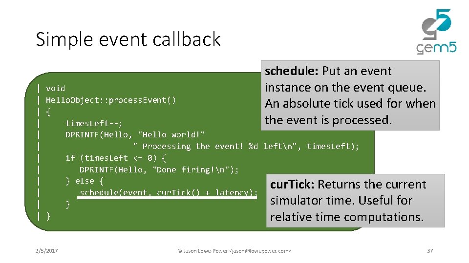 Simple event callback | | | Switch! schedule: Put an event instance on the Simple event callback | | | Switch! schedule: Put an event instance on the