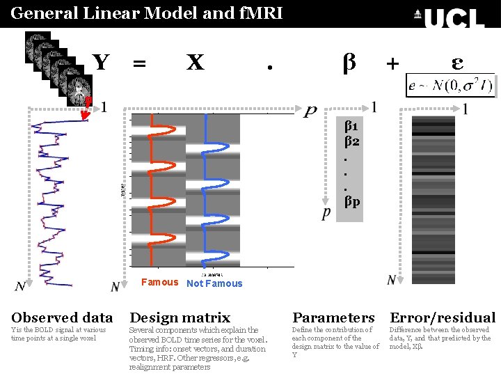 General Linear Model and f. MRI Y = X . β + ε β