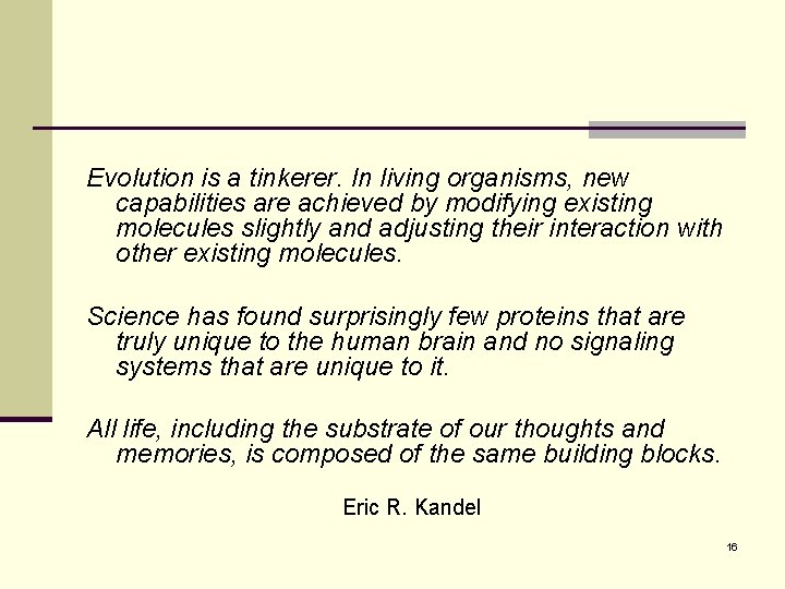 Evolution is a tinkerer. In living organisms, new capabilities are achieved by modifying existing