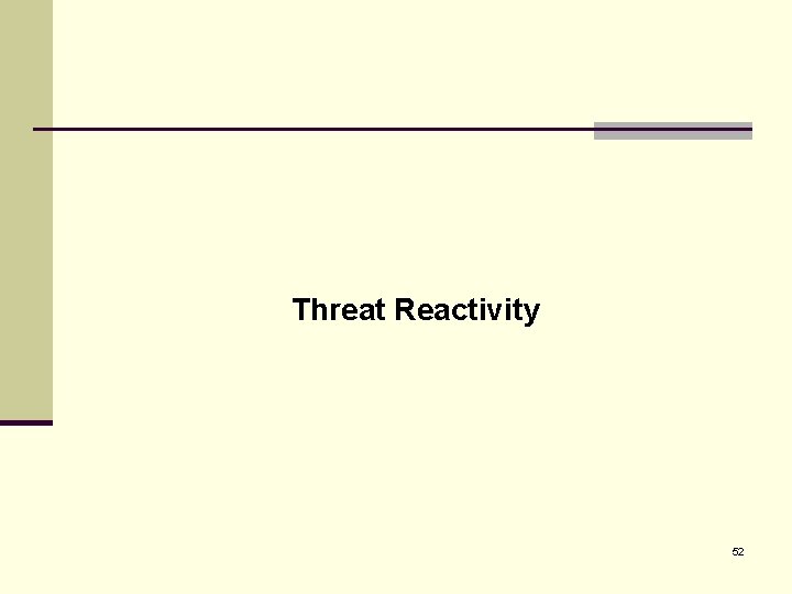 Threat Reactivity 52 