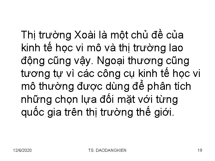 Thị trường Xoài là một chủ đề của kinh tế học vi mô và