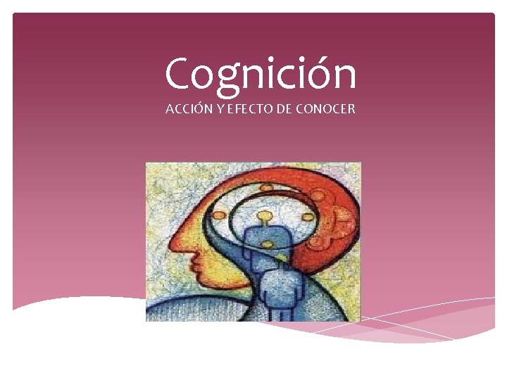 Cognición ACCIÓN Y EFECTO DE CONOCER Cognición ACCIÓN Y EFECTO DE CONOCER