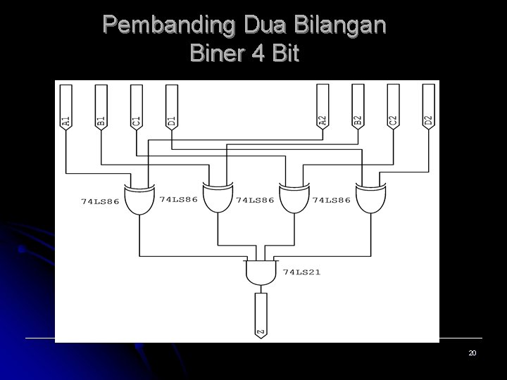 Pembanding Dua Bilangan Biner 4 Bit 20 