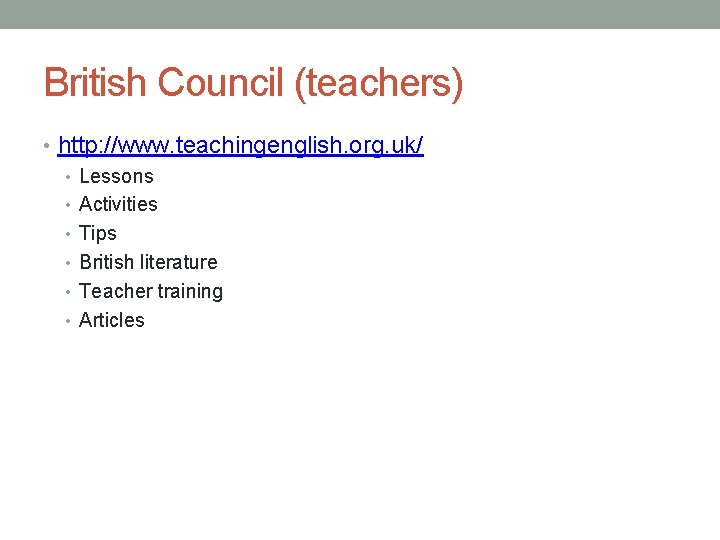 ONLINE EFL RESOURCES FOR TEACHERS AND STUDENTS Lynn