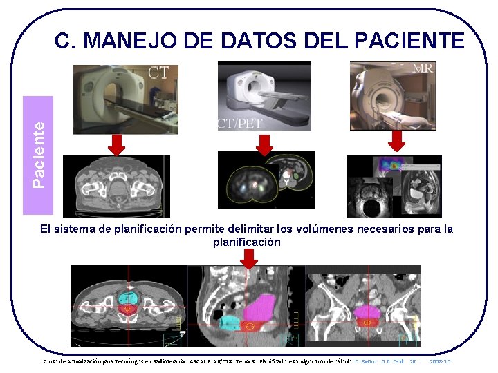 Paciente C. MANEJO DE DATOS DEL PACIENTE El sistema de planificación permite delimitar los