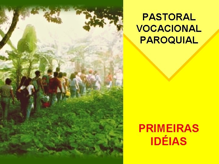 PASTORAL VOCACIONAL PAROQUIAL PRIMEIRAS IDÉIAS 