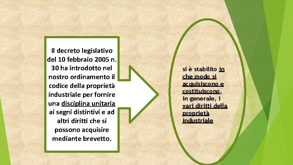 Il decreto legislativo del 10 febbraio 2005 n. 30 ha introdotto nel nostro ordinamento