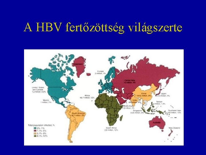 A HBV fertőzöttség világszerte 