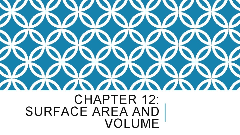 CHAPTER 12: SURFACE AREA AND VOLUME 