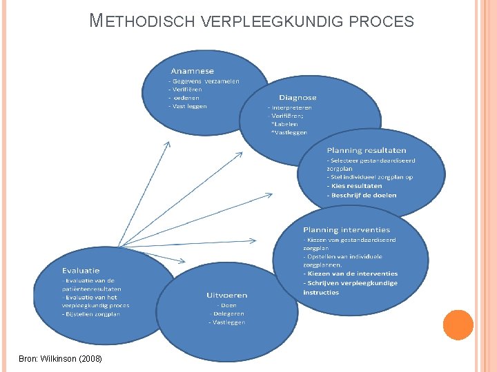 METHODISCH VERPLEEGKUNDIG PROCES Bron: Wilkinson (2008) 