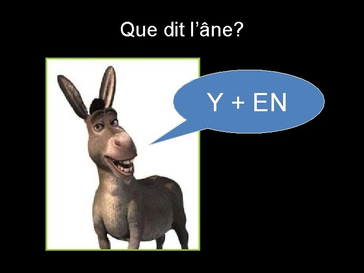 Que dit l’âne? Y + EN 