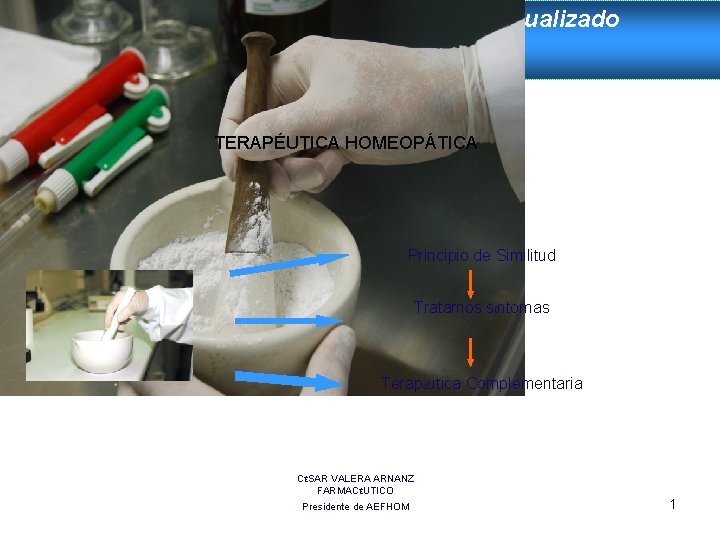 El Medicamento Homeopático Individualizado en el paciente oncológico TERAPÉUTICA HOMEOPÁTICA Principio de Similitud Tratamos El Medicamento Homeopático Individualizado en el paciente oncológico TERAPÉUTICA HOMEOPÁTICA Principio de Similitud Tratamos