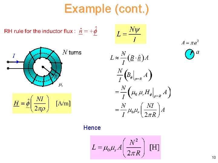 Example (cont. ) Hence 10 