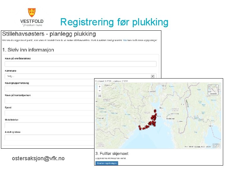 Registrering før plukking ostersaksjon@vfk. no 