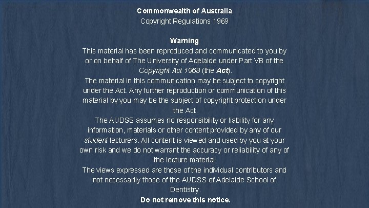 Commonwealth of Australia Copyright Regulations 1969 Warning This material has been reproduced and communicated Commonwealth of Australia Copyright Regulations 1969 Warning This material has been reproduced and communicated