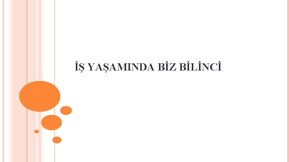 İŞ YAŞAMINDA BİZ BİLİNCİ 