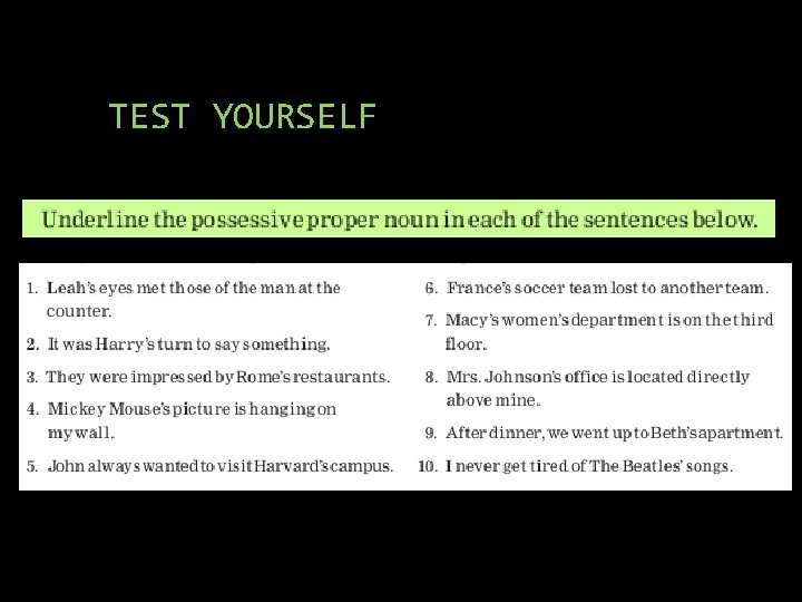 TEST YOURSELF 