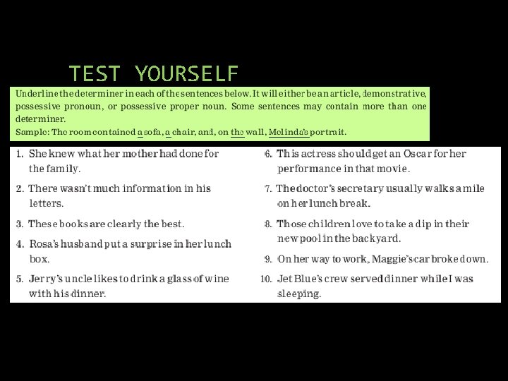 TEST YOURSELF 